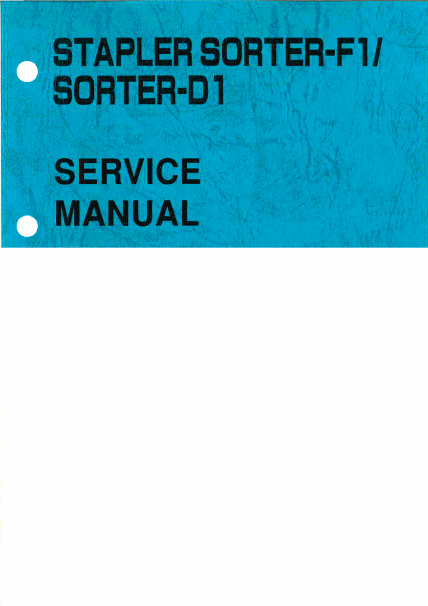 Canon Options Sorter-F1 Stapler-D1 Parts and Service Manual-1